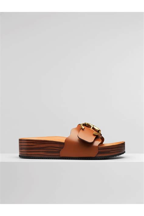 Chloé Lauren Footbed Mules In Brown 